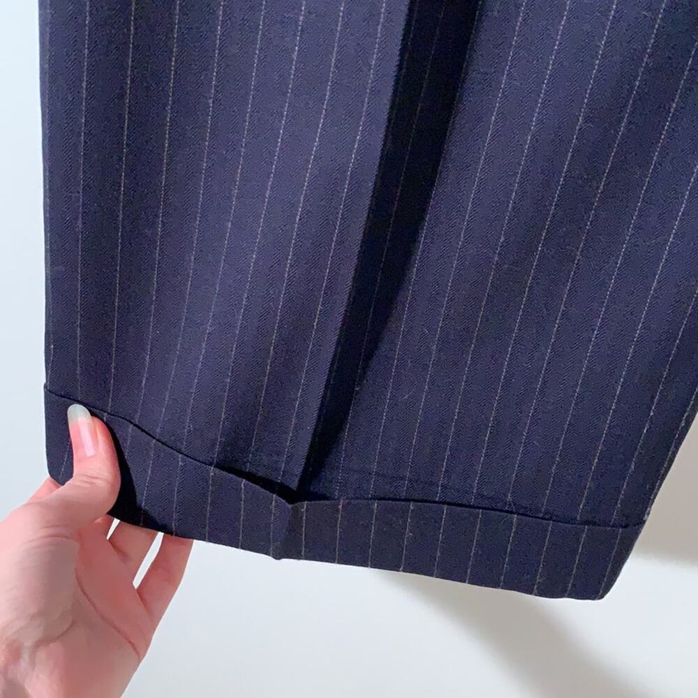 Lauren‎ Ralph Lauren worsted wool navy pinstripe pants - Picture 4 of 11